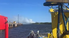 RS Hudiksvall hjälper räddningstjänsten vid brand