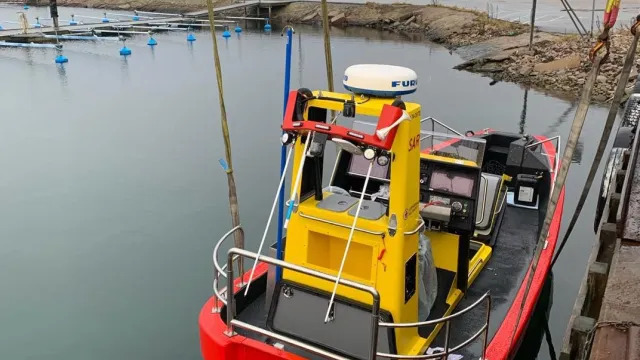 Vår 8-metersbåt  Rescue 8-57 på varvet i Hunnebostrand 