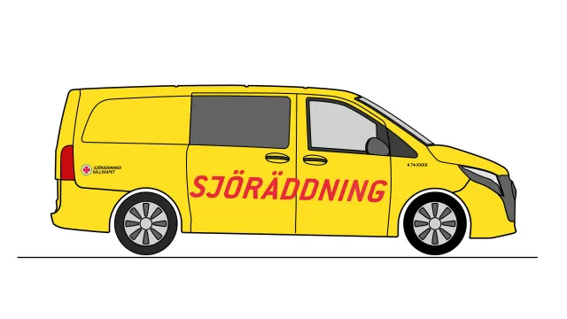 trådskiss på en räddningsbil