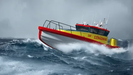 Animering på nästa generations räddningsbåt på 12 meter